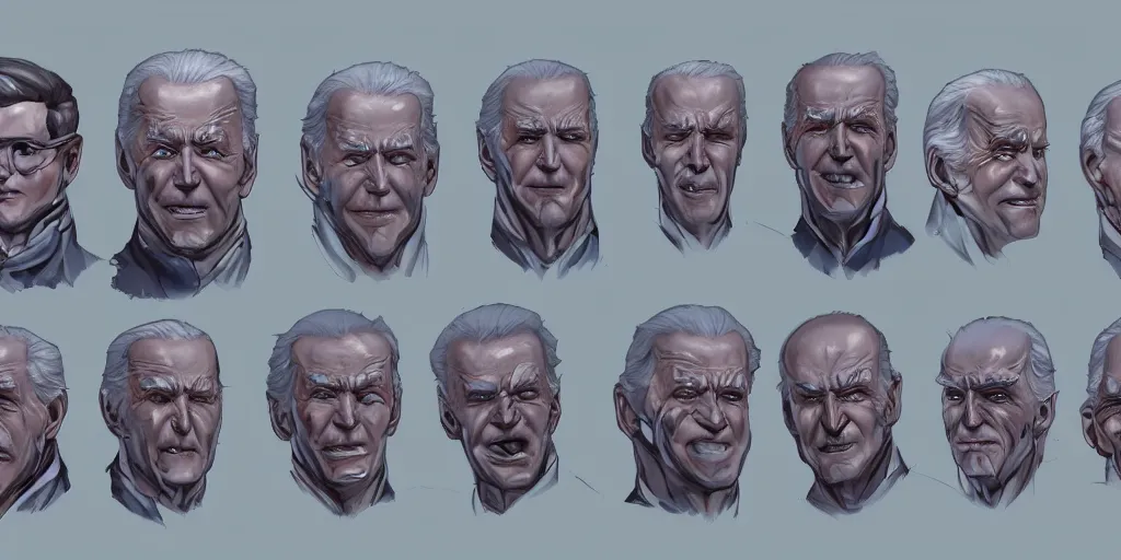 Image similar to biden elemental art artstation, perfect faces