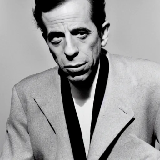 Prompt: Humphrey bogart as photographed by Robert Mapplethorpe