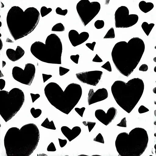 Image similar to an all black chicken spotted white heart shapes