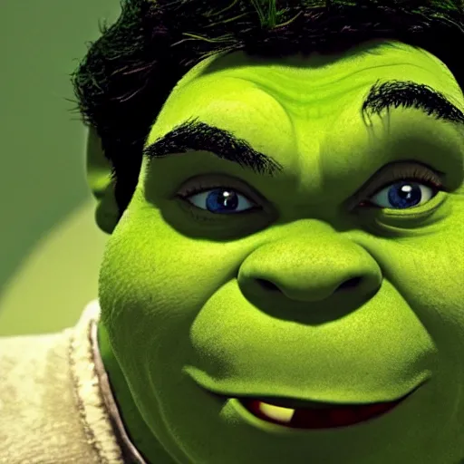 Prompt: shrek, kubrick stare