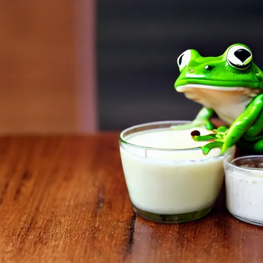 Prompt: frog in yogurt n - 4