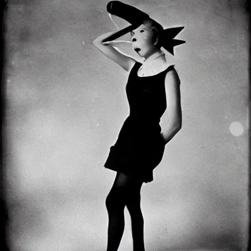 Image similar to elegant woman dressed up as pikachu, art photo by Frantisek Drtikol