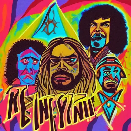 Image similar to a Klingon Psychedelic funk band