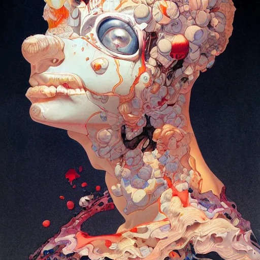 Image similar to prompt : figurative unique features portrait soft light painted by james jean and katsuhiro otomo and erik jones, inspired by akira anime, smooth face feature, intricate oil painting, high detail illustration, sharp high detail, manga and anime 1 9 9 9