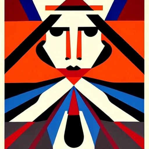 Image similar to constructivism monumental dynamic graphic super flat style portrait by avant garde painter, illusion surreal art, highly conceptual figurative art, intricate detailed illustration, controversial poster art, polish poster art, geometrical drawings, no blur