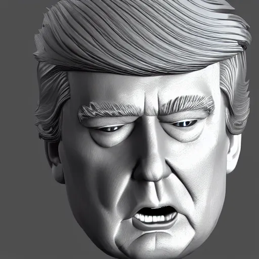 Prompt: Donald Trump 3d render, low poly, ray tracing