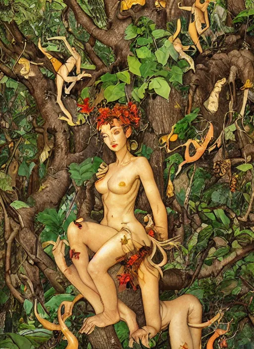 Image similar to lush cashew - nut forest fairy foliage painting carved in amber by chiara bautista and norman rockwell and greg rutkowski weta studio