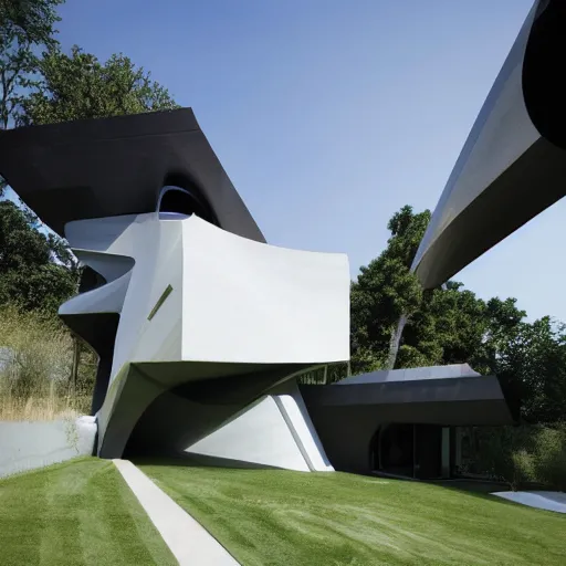 Image similar to house designed by zaha hadid