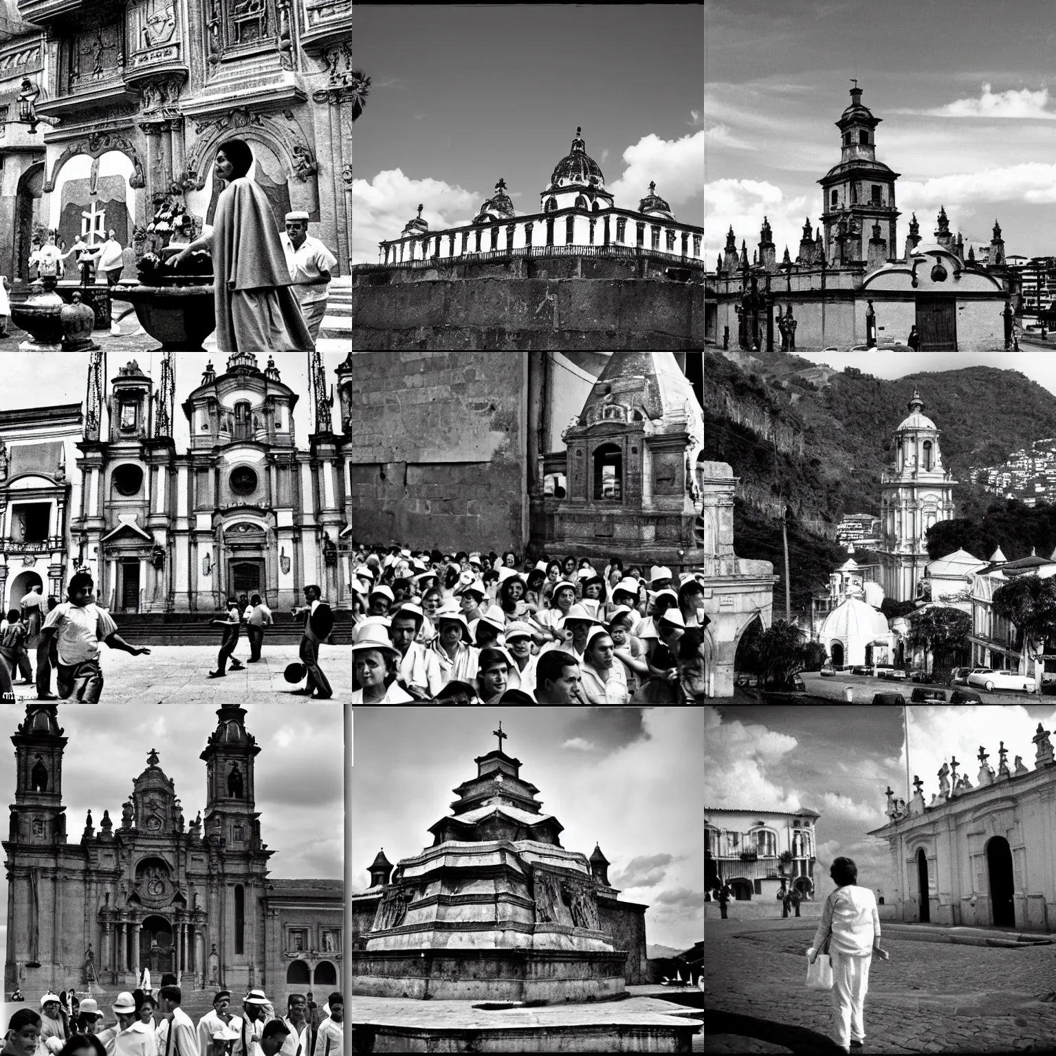 Prompt: colombia en los años 60, religión, fotografia, blanco y negro