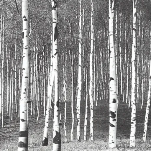 Image similar to Postcard of a copse of silver birch trees set by a rocky outcrop