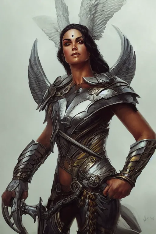 Image similar to amazon valkyrie athena, d & d, fantasy, portrait, highly detailed, headshot, digital painting, trending on artstation, concept art, sharp focus, illustration, art by artgerm and greg rutkowski and magali villeneuve