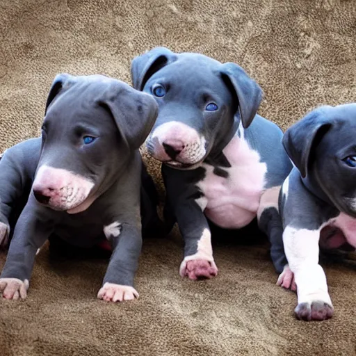 Prompt: blue nose pitbull puppies