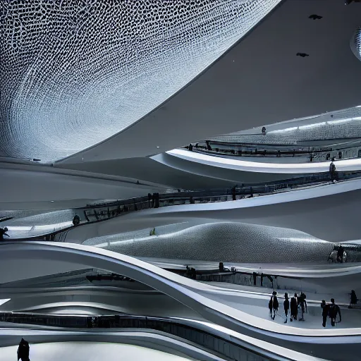 Image similar to extremely detailed stunning beautiful futuristic museum interior by Zaha Hadid