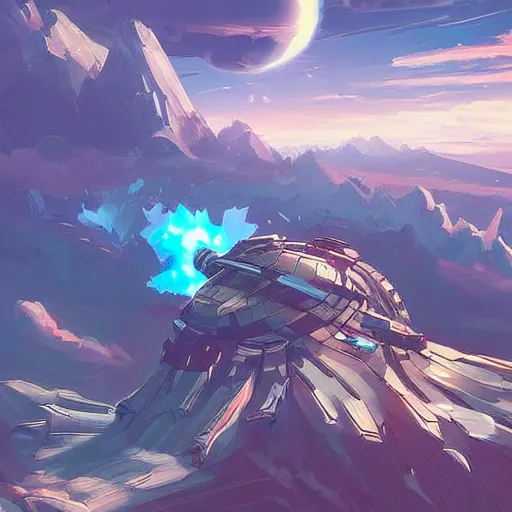 Prompt: a spaceship crashed into a foreign planet, wasteland. The spaceship is buried in the ground. beautiful white clouds. in the style of digital art, artstation trending, rossdraws, breath of the wild