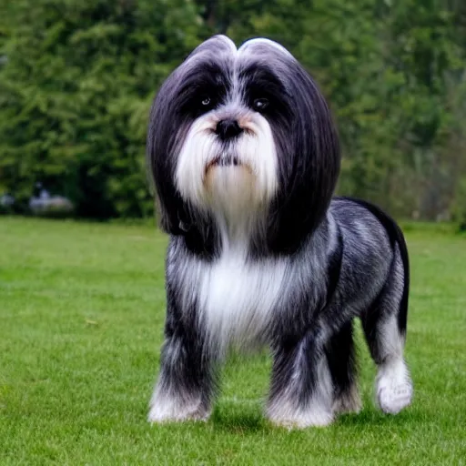 Prompt: an horse shi tzu dog hybrid