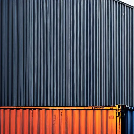 Prompt: spaceship transporting cargo containers, black background, the expanse, long shot, gritty, industrial