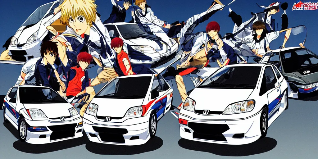 Image similar to honda jazz 2 0 0 6 initial d, anime art