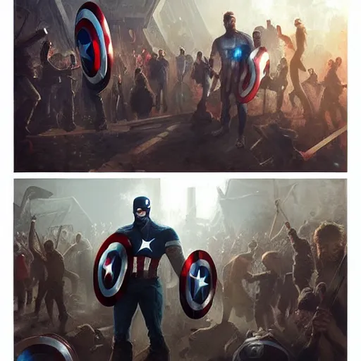 Image similar to Captain America themed rave party, Greg Rutkowski