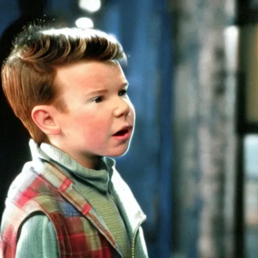 Prompt: young rick astley as a child in the movie The Polar Express 2004