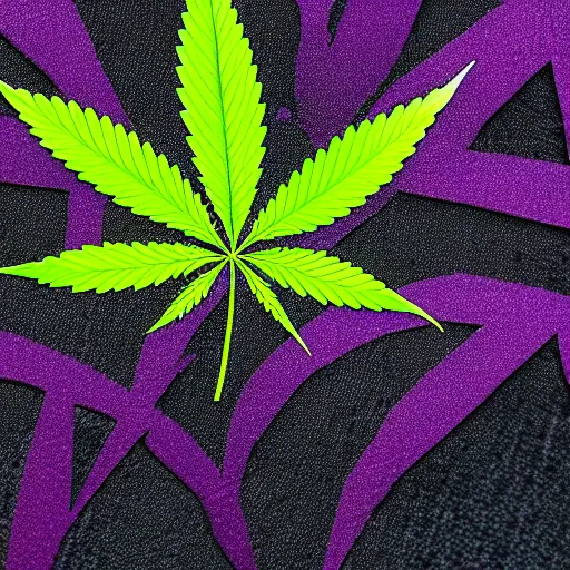 Image similar to a very detailed image of cannabis, purple hue, 4 k