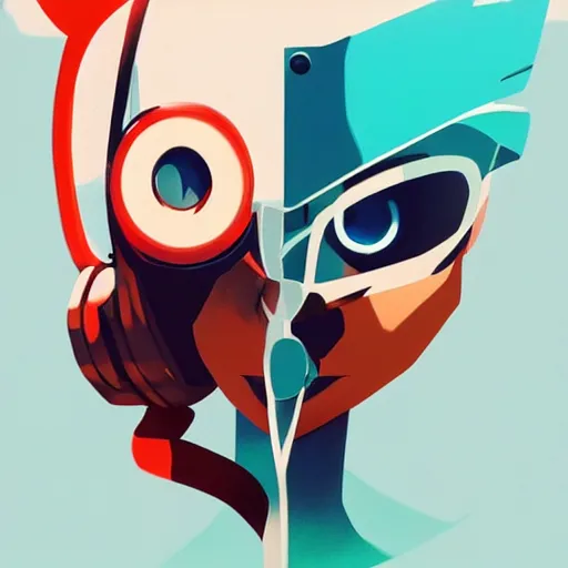 Image similar to face icon stylized minimalist flcl, loftis, cory behance hd by jesper ejsing, by rhads, makoto shinkai and lois van baarle, ilya kuvshinov, rossdraws global illumination