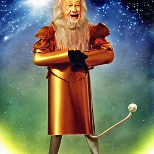 Image similar to the wizard from the wizard of Oz revealing the ultimate meaning of the universe.