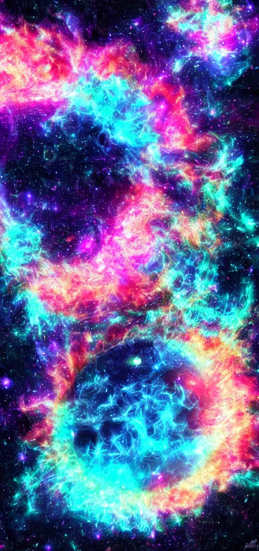 Prompt: a photo of the biggest supernova in the universe, digital art, vaporwave, super detailed