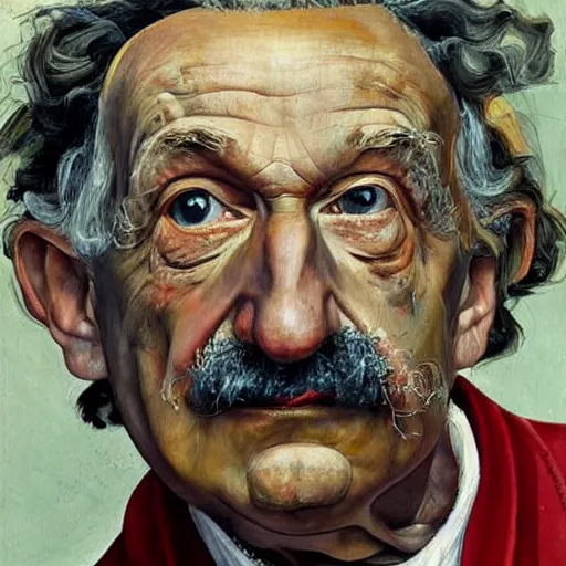 Image similar to high quality high detail painting by lucian freud, hd, portrait of einstein