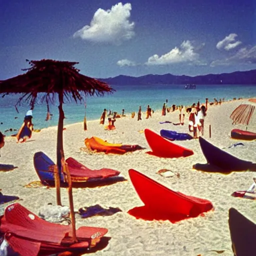 Prompt: Japan 1970's beach, color photo by Slim Aarons