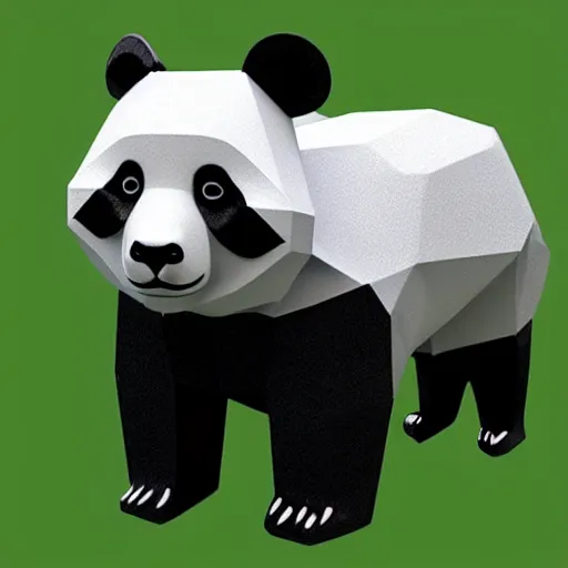 Prompt: low polygon panda 3d