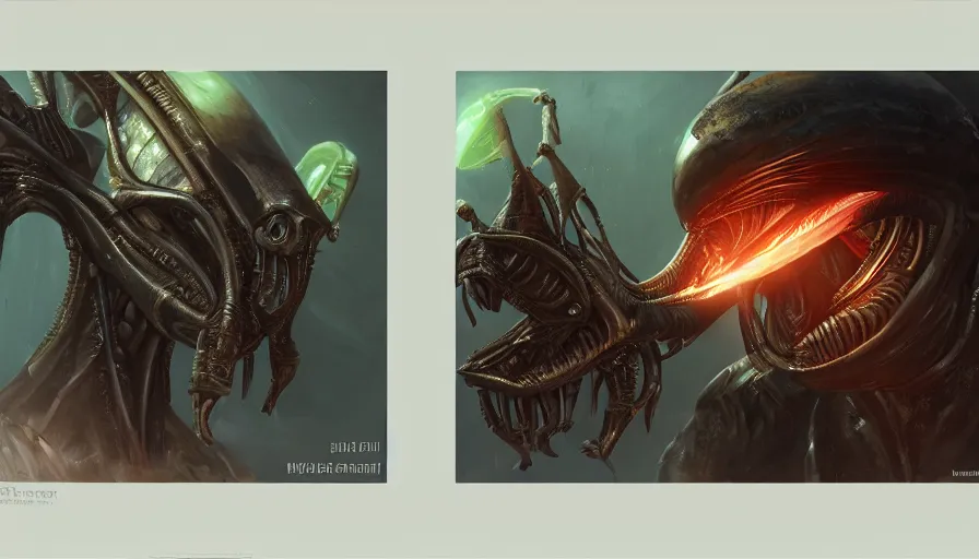 Image similar to enviroment concept art of alien convenant, for aaa game, cinematic shot, oil painting by jama jurabaev, extremely detailed, brush hard, artstation, high quality, brush stroke