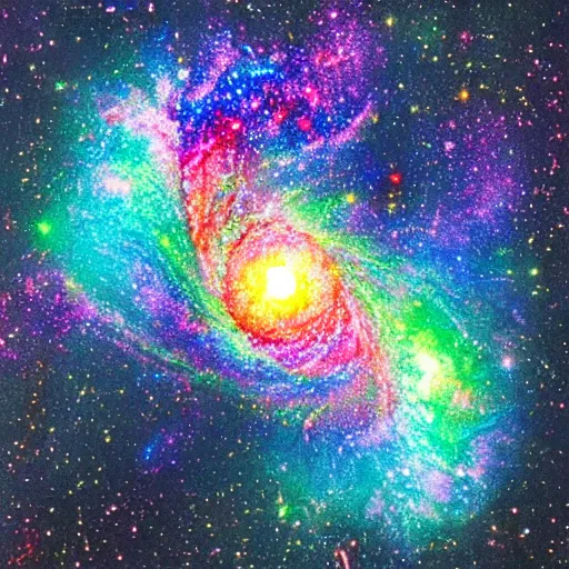 Image similar to prismatic galaxy, luminescent