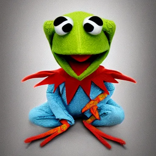 Image similar to Kermit the Frog as the devil