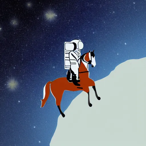 Prompt: an astronaut riding a horse. in the style of a photo