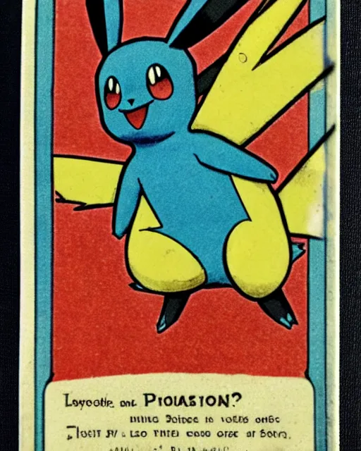 Prompt: a pokemon card from the 1 9 1 0 s