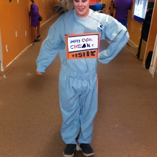 Image similar to chick dressed as an inmate