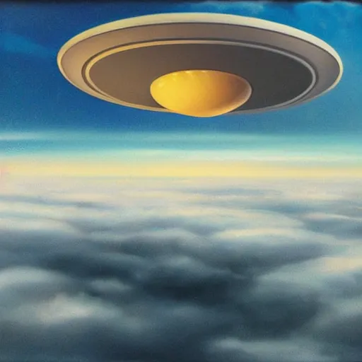 Image similar to ufo seen in the sky, cloudy, hyperrealist, very detailed,