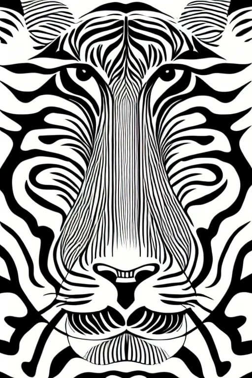 Prompt: minimalist boho style art of a colorful tiger, illustration, vector art