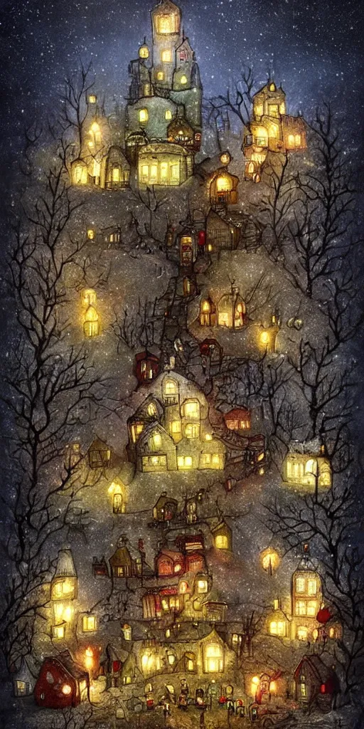 Image similar to a christmas candles scene by alexander jansson