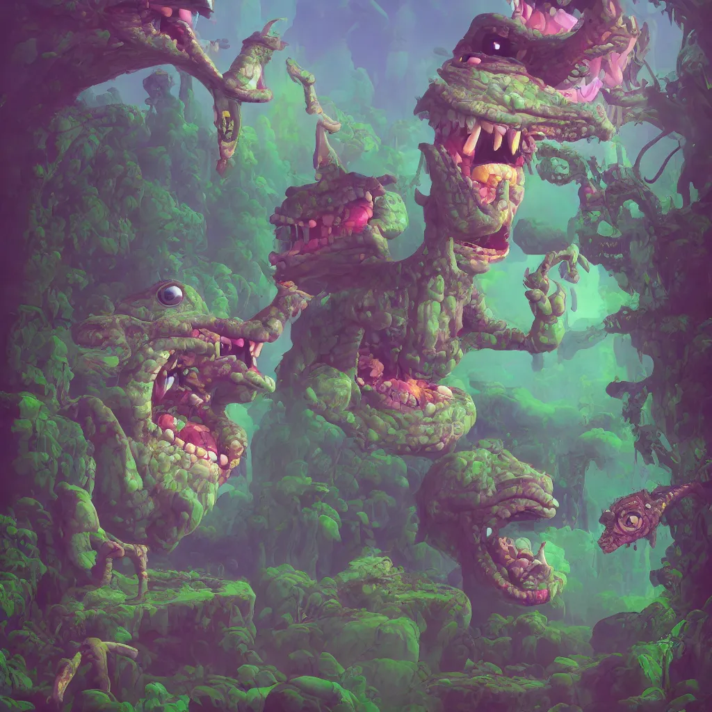 Image similar to a beautiful painting of an aaahh!!! real monsters by james gurney and beeple | unreal engine :. 5 | portrait