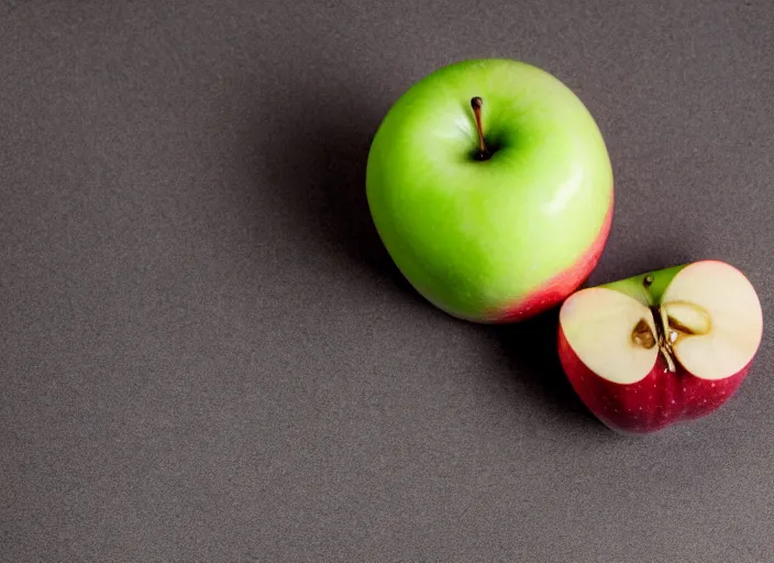 Image similar to photo still of an apple with human teeth, 8 k, studio lighting bright ambient lighting key light, 8 5 mm f 1. 8