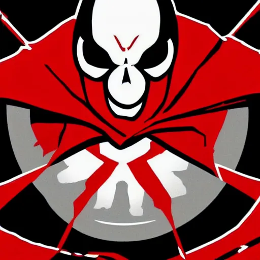 Image similar to Spawn by Todd-MacFarlene, SVG, Vector sticker, flat colors, full-body, uncropped, white-space-surrounding-subject