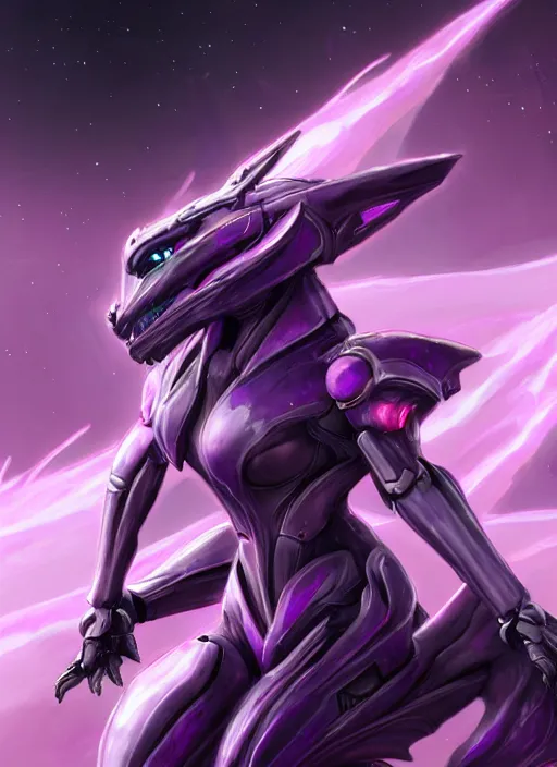 Image similar to cinematic goddess full shot, beautiful stunning hot anthropomorphic robot mecha female dragon, sleek dragon head, metal ears, led purple eyes, smooth fuschia skin, smooth silver armor, floating in space, eating a planet, epic proportions, epic size, epic detail, furry art, dragon art, giantess art, warframe fanart, furaffinity, octane