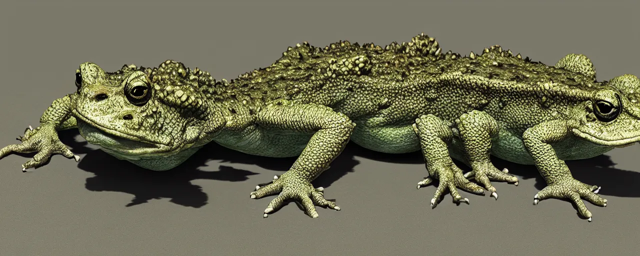 Prompt: Dragon Toad Hybrid, Realistic Fantasy Render