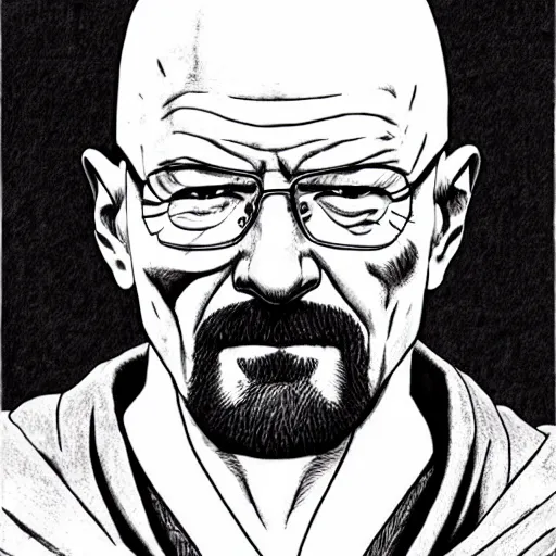 Prompt: walter white drawn by kentaro miura