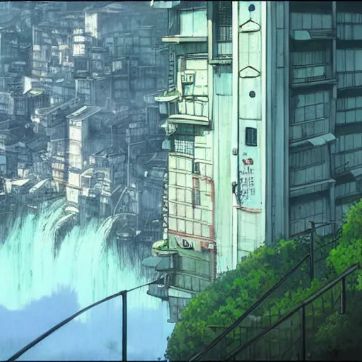 Prompt: Lacerda Elevator , Dice Tsutsumi, Makoto Shinkai, Studio Ghibli