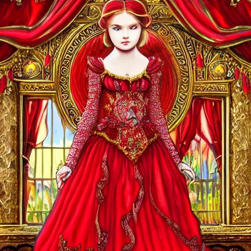 Image similar to princess of ruby, gorgeous, ornate, intricate, detailed, stunning, masterpiece, 4 k