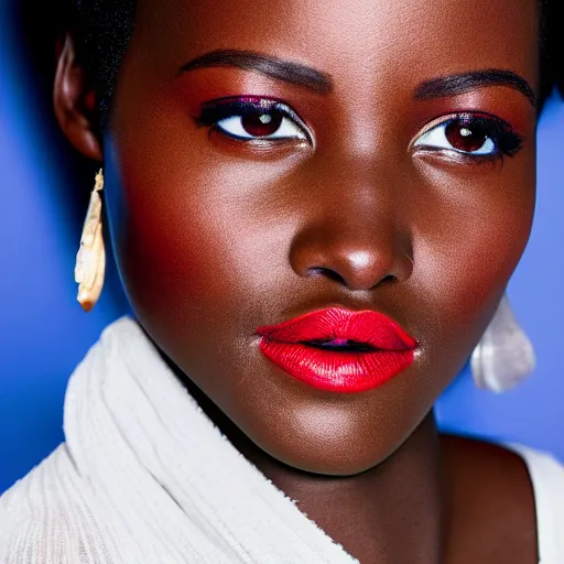 Prompt: Fully-clothed full-body portrait of Lupita Nyong'o, XF IQ4, 50mm, F1.4, studio lighting, professional, 8K