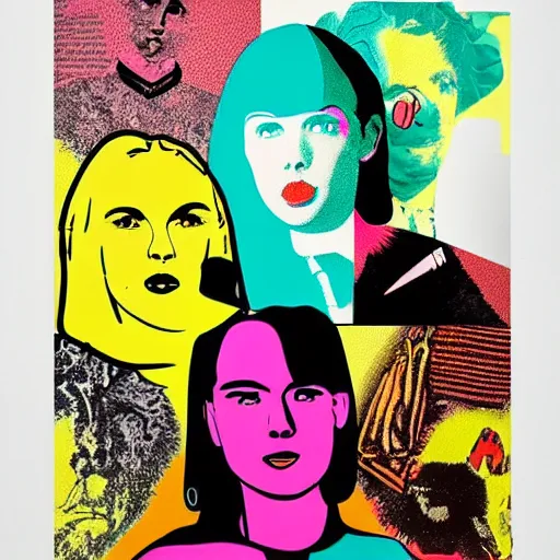Image similar to a poster for an art exhibition featuring modern pop art
