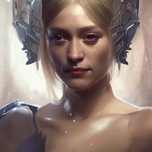 Image similar to Portrait of Olivia Taylor Dudley as a goddess Ruan Jia and Mandy Jurgens and Artgerm and william-adolphe bouguerea, white lighting, highly detailed, trending on artstation, award winning,